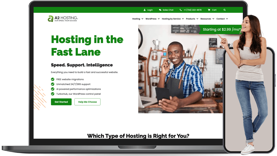 a2hosting landing page