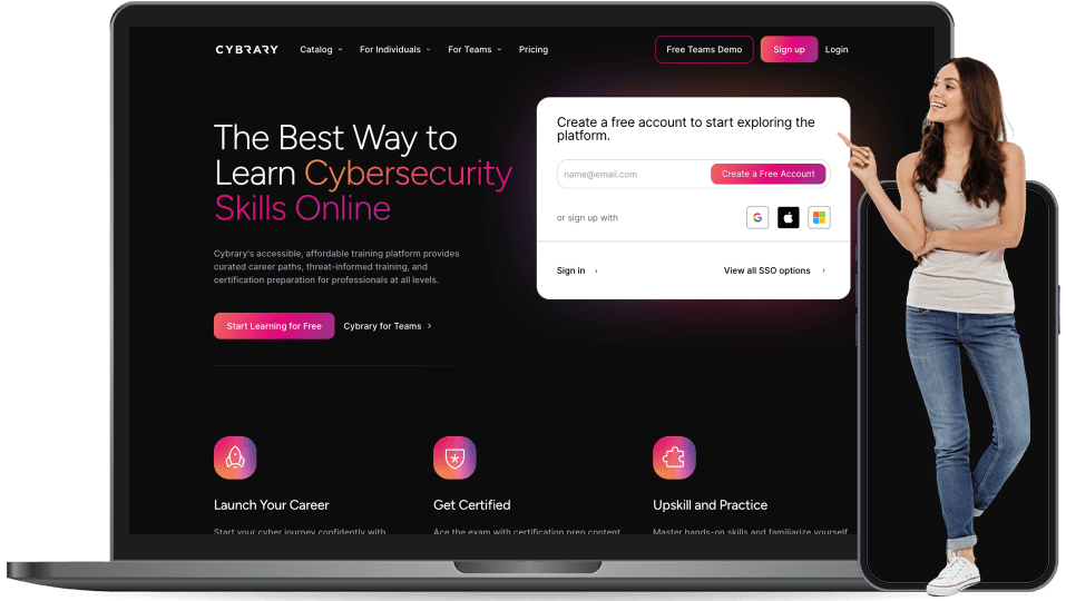 cybrary landing page