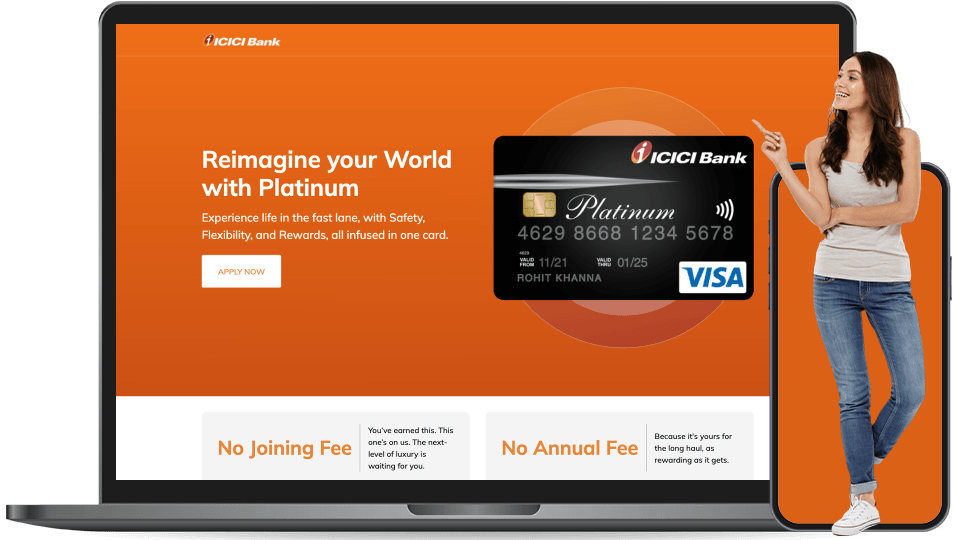 icici credit card landing page