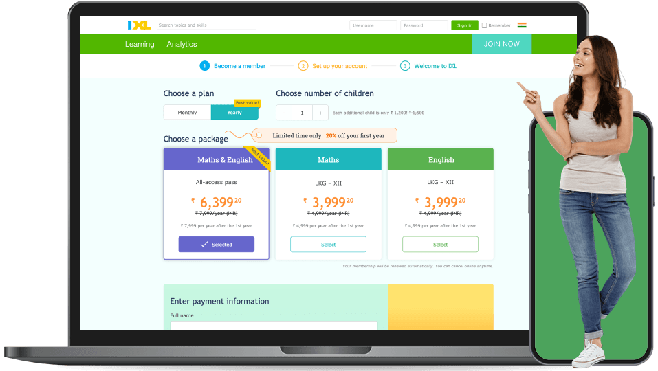 ixl landing page