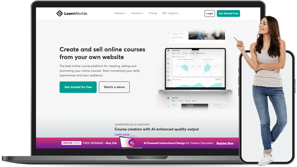 learnworlds landing page