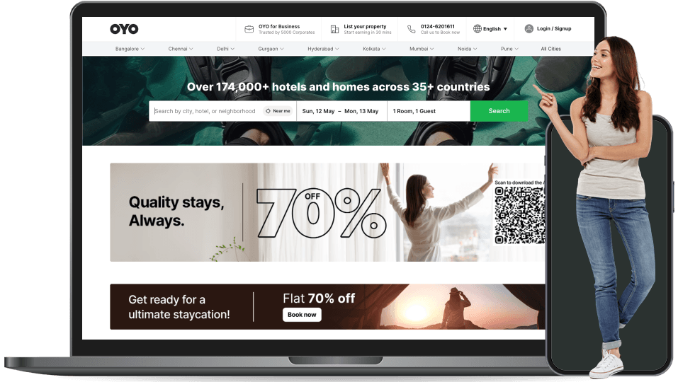 oyo rooms landing page