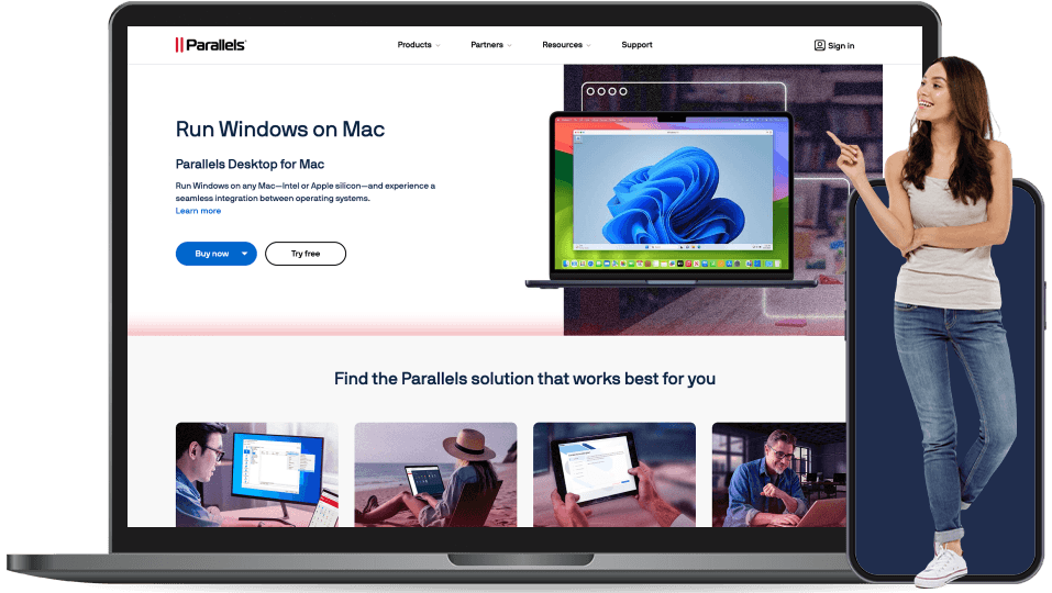 parallels landing page