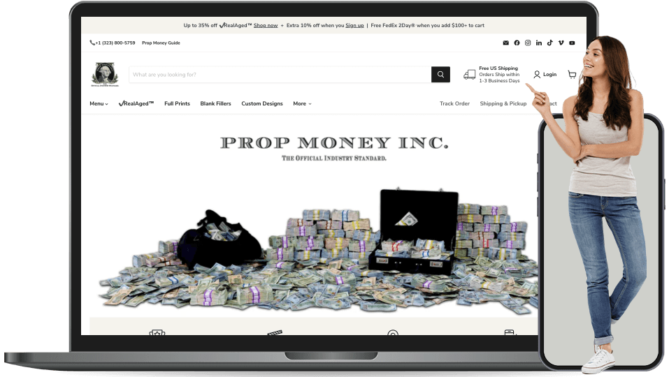 prop money landing page