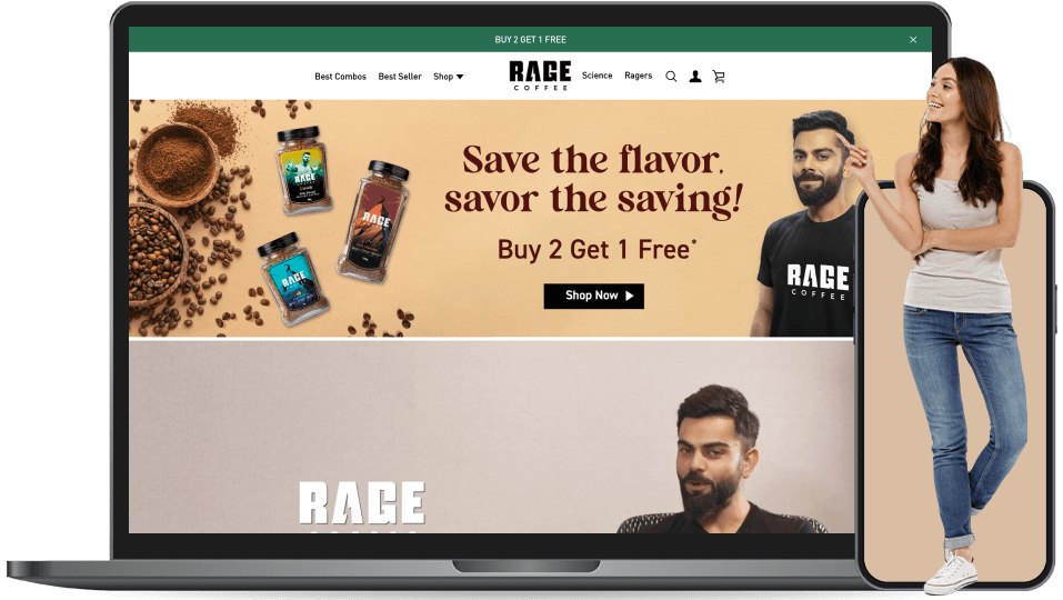 rage coffee landing page