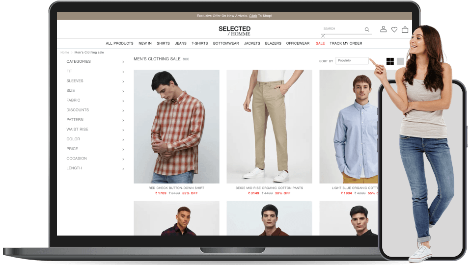 selected homme landing page
