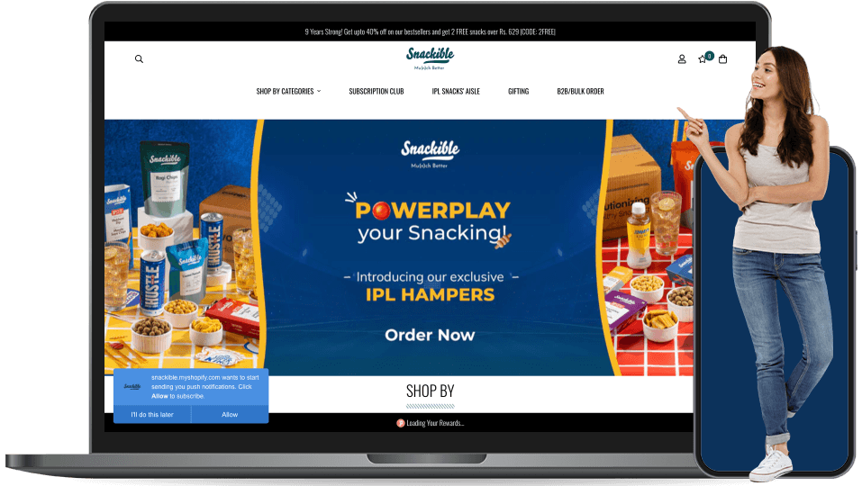 snackible landing page