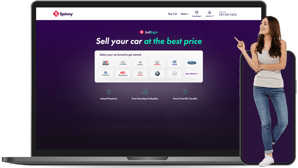 spinny sell car landing page