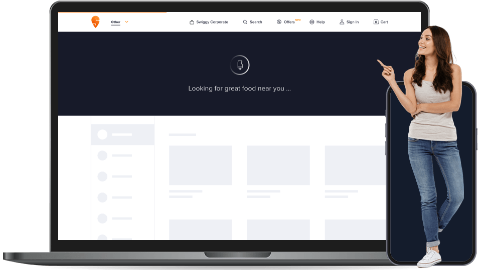 swiggy app landing page