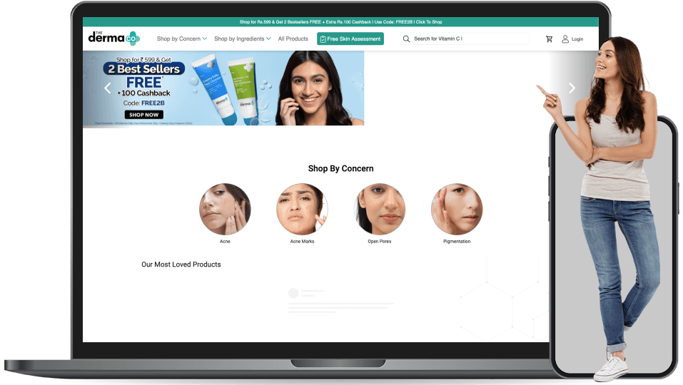 the derma co landing page