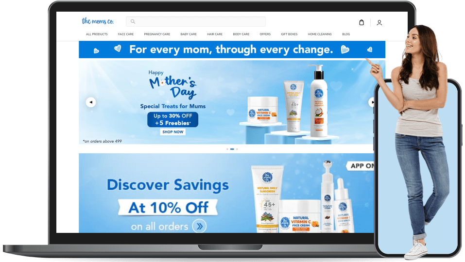 the moms co landing page