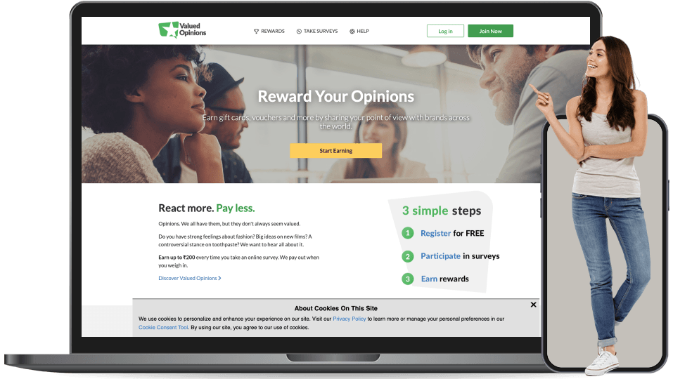 valued opinions landing page