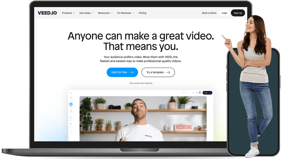 veed landing page